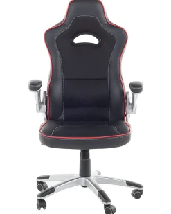 Beliani Tyotuoli Keinonahka Musta/Punainen Master Fashion