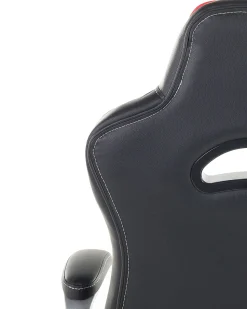 Beliani Tyotuoli Keinonahka Musta/Punainen Master Fashion