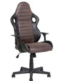 Beliani Tyotuoli Keinonahka Musta/Ruskea Supreme Best Sale