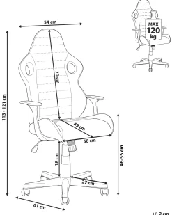 Beliani Tyotuoli Keinonahka Musta/Ruskea Supreme Best Sale