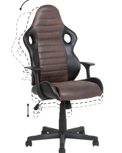 Beliani Tyotuoli Keinonahka Musta/Ruskea Supreme Best Sale