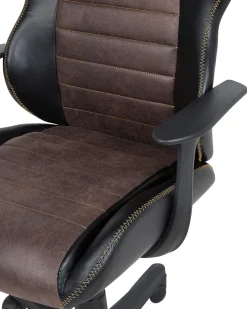 Beliani Tyotuoli Keinonahka Musta/Ruskea Supreme Best Sale