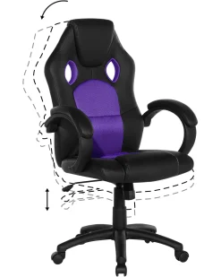 Beliani Tyotuoli Keinonahka Musta/Violetti Fighter Clearance