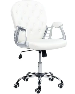 Beliani Tyotuoli Keinonahka Valkoinen Princess Sale