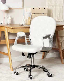 Beliani Tyotuoli Keinonahka Valkoinen Princess Sale