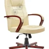 Beliani Tyotuoli Nahka Hierova Beige Diamond Clearance