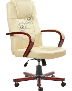 Beliani Tyotuoli Nahka Hierova Beige Diamond Clearance