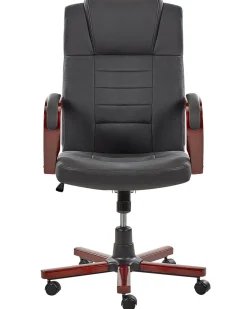 Beliani Tyotuoli Nahka Hierova Musta Diamond Sale