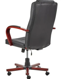 Beliani Tyotuoli Nahka Hierova Musta Diamond Sale