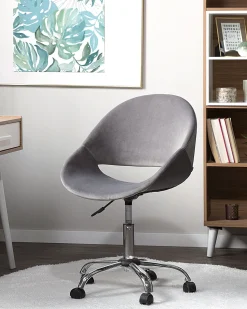 Beliani Tyotuoli Sametti Harmaa Selma Sale