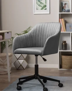 Beliani Tyotuoli Sametti Harmaa Venice Hot