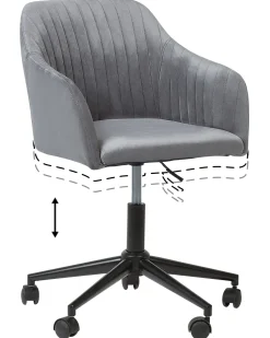 Beliani Tyotuoli Sametti Harmaa Venice Hot