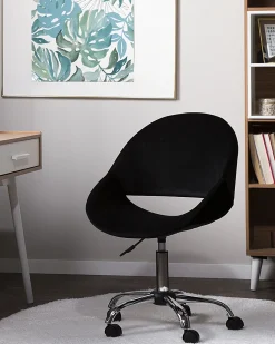 Beliani Tyotuoli Sametti Musta Selma Flash Sale