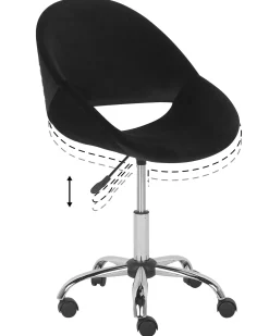 Beliani Tyotuoli Sametti Musta Selma Flash Sale