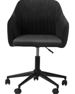 Beliani Tyotuoli Sametti Musta Venice Store