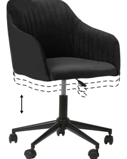 Beliani Tyotuoli Sametti Musta Venice Store