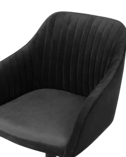 Beliani Tyotuoli Sametti Musta Venice Store