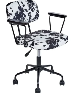 Beliani Tyotuoli Sametti Musta/Valkoinen Algerita Best Sale