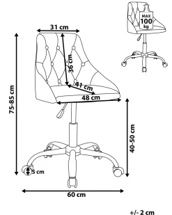 Beliani Tyotuoli Sametti Smaragdinvihrea Parrish Cheap