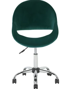 Beliani Tyotuoli Sametti Smaragdinvihrea Selma Shop