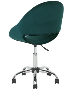 Beliani Tyotuoli Sametti Smaragdinvihrea Selma Shop