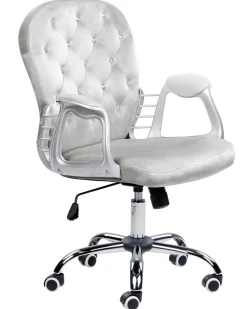 Beliani Tyotuoli Sametti Vaaleanharmaa/Hopea Princess Sale