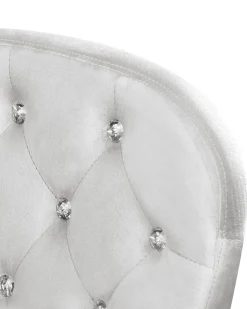 Beliani Tyotuoli Sametti Vaaleanharmaa/Hopea Princess Sale