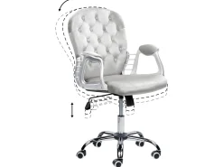 Beliani Tyotuoli Sametti Vaaleanharmaa Princess Online