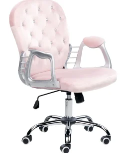 Beliani Tyotuoli Sametti Vaaleanpunainen/Hopea Princess Clearance