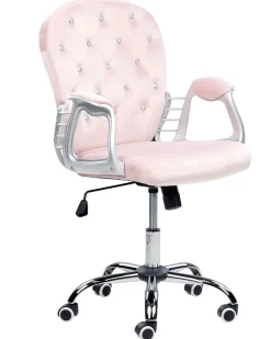 Beliani Tyotuoli Sametti Vaaleanpunainen/Hopea Princess Clearance