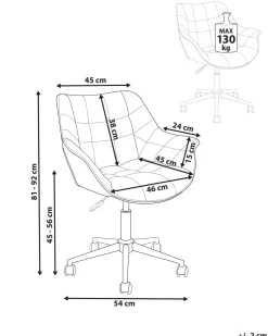 Beliani Tyotuoli Sametti Vaaleanpunainen Labelle Cheap
