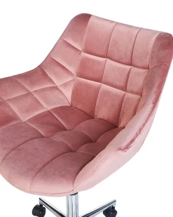 Beliani Tyotuoli Sametti Vaaleanpunainen Labelle Cheap