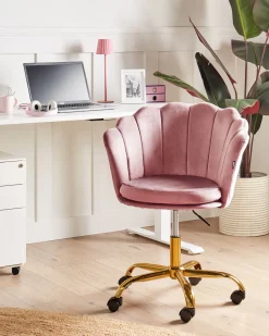 Beliani Tyotuoli Sametti Vaaleanpunainen Monticello Ii Fashion