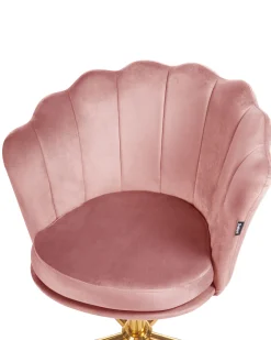 Beliani Tyotuoli Sametti Vaaleanpunainen Monticello Ii Fashion