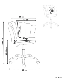 Beliani Tyotuoli Sametti Vaaleanpunainen Monticello Ii Fashion