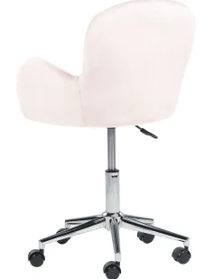 Beliani Tyotuoli Sametti Vaaleanpunainen Priddy Cheap