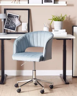 Beliani Tyotuoli Sametti Vaaleansininen Katonah Discount