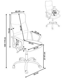 Beliani Tyotuoli Verkkokangas Harmaa Design Discount