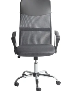 Beliani Tyotuoli Verkkokangas Harmaa Design Discount