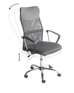 Beliani Tyotuoli Verkkokangas Harmaa Design Discount