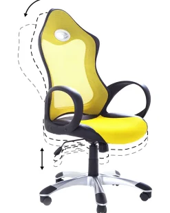 Beliani Tyotuoli Verkkokangas Keltainen Ichair Clearance