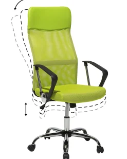 Beliani Tyotuoli Verkkokangas Limenvihrea Design Clearance