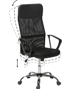 Beliani Tyotuoli Verkkokangas Musta Design New