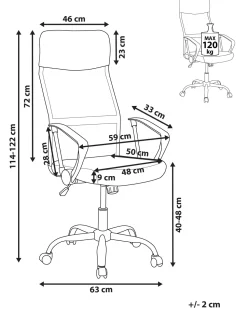 Beliani Tyotuoli Verkkokangas Musta Design New