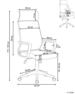Beliani Tyotuoli Verkkokangas Musta Leader Cheap