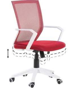 Beliani Tyotuoli Verkkokangas Punainen Relief Cheap