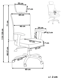 Beliani Tyotuoli Verkkokangas Punainen/Musta Noble Cheap