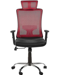 Beliani Tyotuoli Verkkokangas Punainen/Musta Noble Cheap