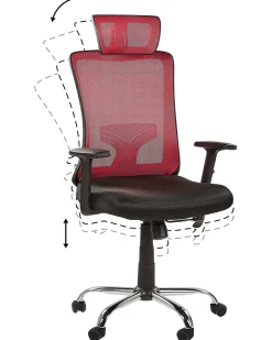 Beliani Tyotuoli Verkkokangas Punainen/Musta Noble Cheap