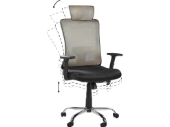 Beliani Tyotuoli Verkkokangas Ruskeanharmaa/Musta Noble Best Sale